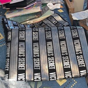 NWT Victoria secret Fashion silverfront tote with zip.